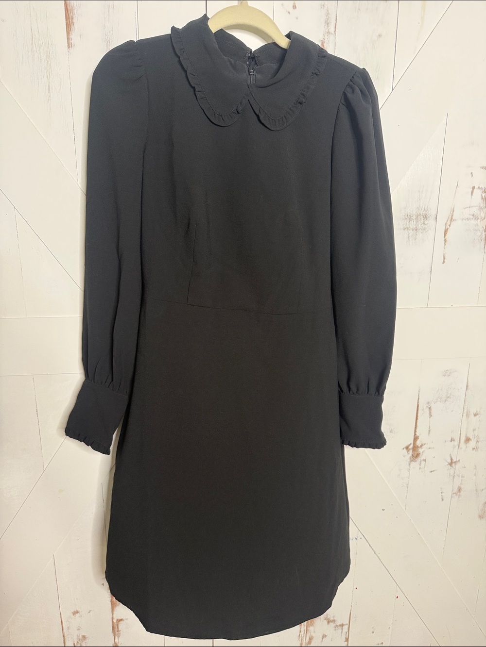 J. Crew Black Long Sleeve Ruffle-Trim Midi Dress - Picture 5 of 12